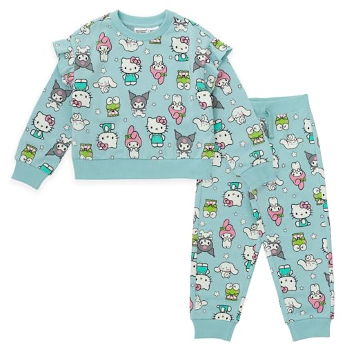 Image of Hello Kitty Girls' 2-Piece Sweatshirt and Joggers Set Toddler to Big Kid