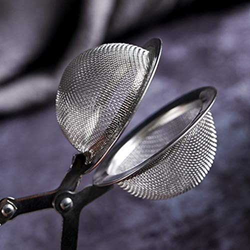 SUMAJU 3 pcs Tea Filter, Loose Leaf Tea Strainer Stainless Steel Tea Infuser with Handle Snap Ball Tea Mesh Infuser Tea Filter Tong with 1 pcs Tea Spoon