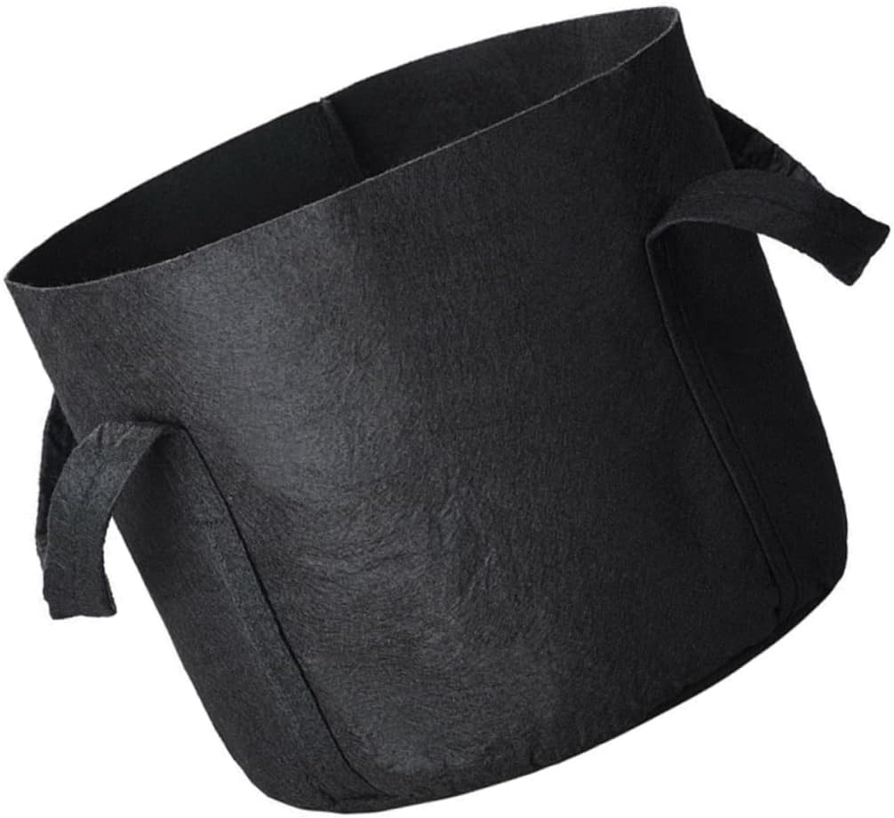 6Pcs Breathable Felt Planting Bags Portable Garden Planter for Vegetables and Herbs Durable Grow Bags Black for Home Gardening and Plant Cultivation