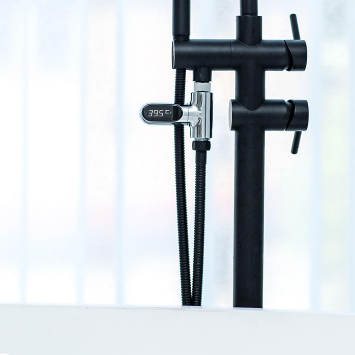 Abaodam Termómetro de Agua para Pantalla Led, sin Baterías, Rotación 360°, Material Abs y Pc, Medición de 5 a 85°c para Baño Seguro y Cómodo