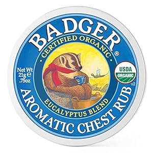 BADGER Aromatic Chest Rub, Natural & Organic care, Soothing,Refreshing herbal balm 21g