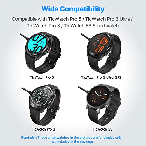 Ticwatch Pro 5 / Pro 3 Ultra GPS / Pro 3 GPS / E3 Câble de charge Câble de charge de remplacement Chargeur magnétique Pro 5 / Pro 3 GPS / Pro 3 Ultra GPS / E3 Smartwatch - Image 3