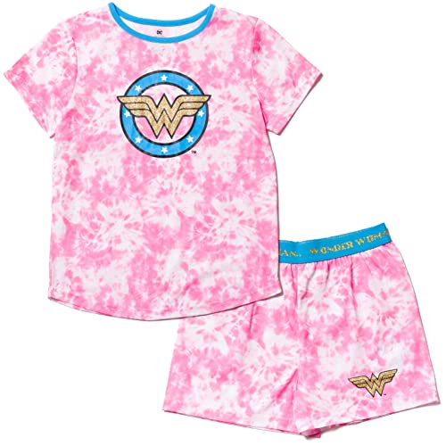 DC Comics Justice League Wonder Woman Girls Pajama Shirt and Shorts Toddler to Big Kid