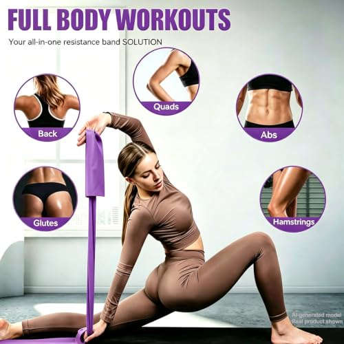 Image of Long Resistance Bands for Working Out, Physical Therapy, Yoga & Pilates