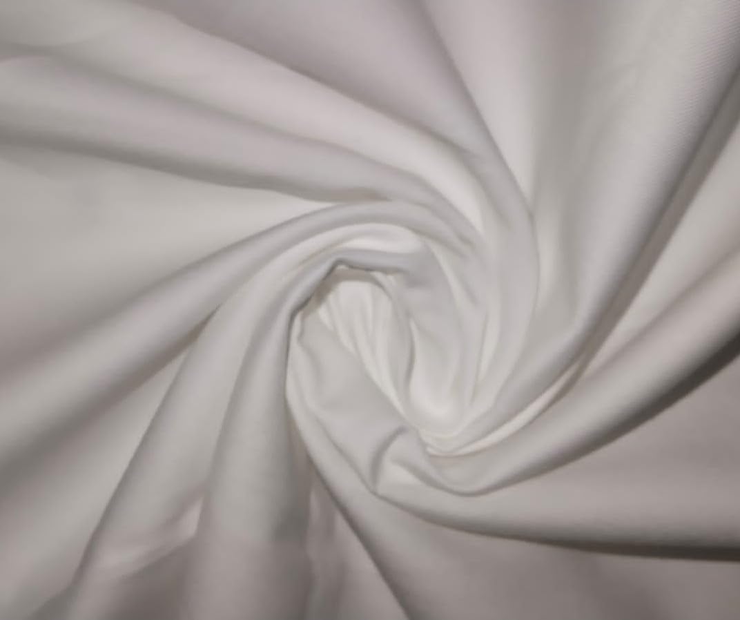 100% Egyptian Cotton White Color Fabric 115 inches /294 cms Wide [15375]