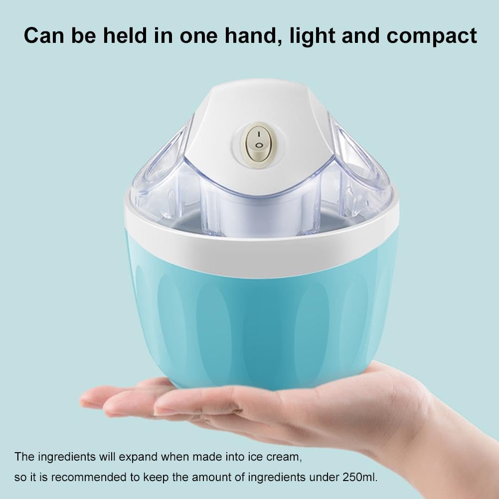 Mini máquina de helado automática pequeña para uso doméstico, 500 ml, máquina eléctrica para helado y sorbete, yogurtera rápida (15 minutos)