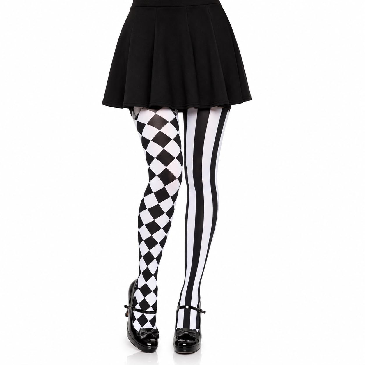 Leg Avenue 772022007 Pantyhose with Harlequin Print-Black/White, Women: One Size