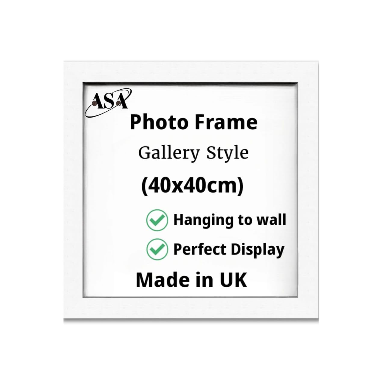Asa White 40X40 Modern Photo Frame Wooden Picture Frames Mdf Portrait Or Landscape Wall Mountable Poster Certificate Frames Black Oak (, 40X40)