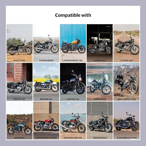 Image of Sulfar 100% Waterproof Universal Bike Cover UV Protection & Dustproof Bike Body Cover for Royal Enfield Bullet Bike (Jungle White)