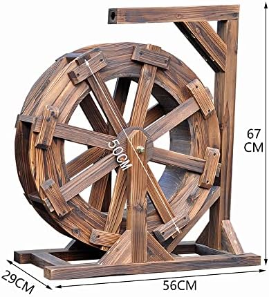 Wooden Water Fountain Wheel for Garden & Patio - Decorative Farmhouse Waterfall for Pond & Pool, Feng Shui Outdoor Decor, Rustic Yard Ornaments, Tranquil Outdoor Fountain