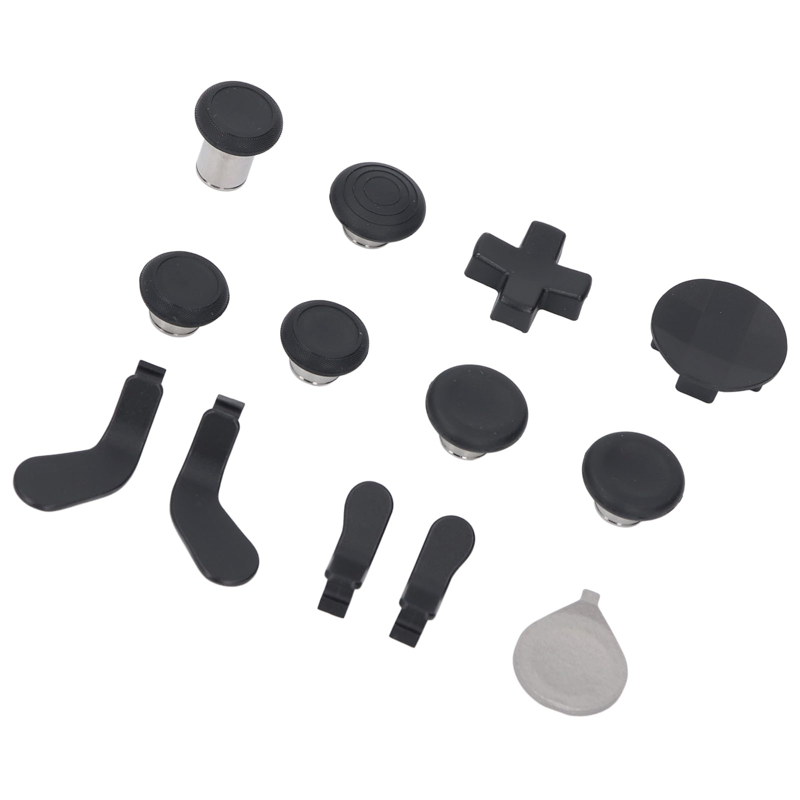 Jopwkuin Paquete de Componentes de Controlador de Juego Negro para Controller Series 2, Juego de Repuesto de Palancas Magnéticas y Paletas, Ideal para Jugadores Profesionales, Acero Inoxidable