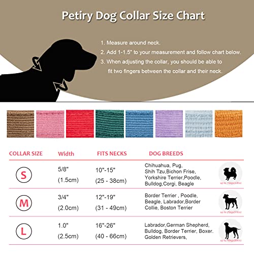 Petiry Soft Dog Collar with Safety Metal Buckle Adjustable Durable Comfort Velvet Corduroy Dog Collars for Large Dogs Neck 40-66cm Beige - Image 3