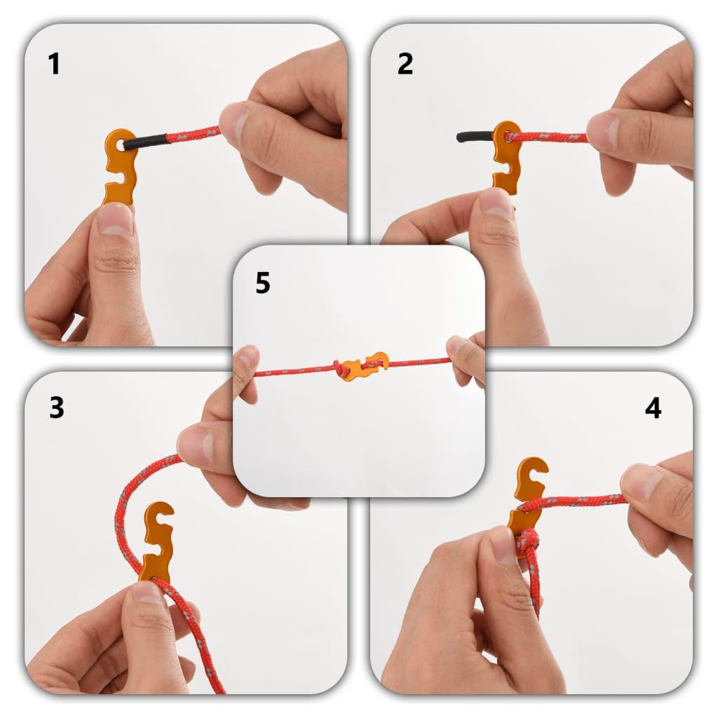 Zeltleinen Mit Spannern 8 STK 4m 4mm Polypropylen | Reflektierend Für Sichtbarkeit, Aluminiumspanner Mit 2 Löchern, Leicht Zuschneidbar, Ideal Für Camping Und Wandern