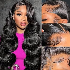 Body Wave Lace Front Wigs Human Hair Pre Plucked 13×4 HD Transparent Lace Frontal Glueless Wigs Human Hair Natural Hairline 180 Density Human Hair Lace Front Wigs Bleached Knots 24 Inch