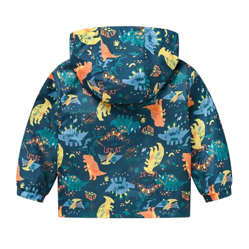 Toddler Kids Rain Jacket Boys Girls Casual Wind Printing Light Knee Length Coats for Spring Fall and Winter2