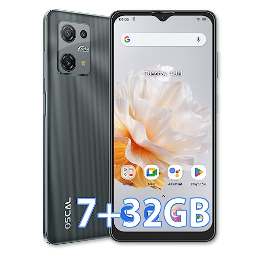 OSCAL C30 Teléfono Móvil, Smartphone Android 12 7GB RAM 32GB ROM y 256GB Expandible con 6.56''...