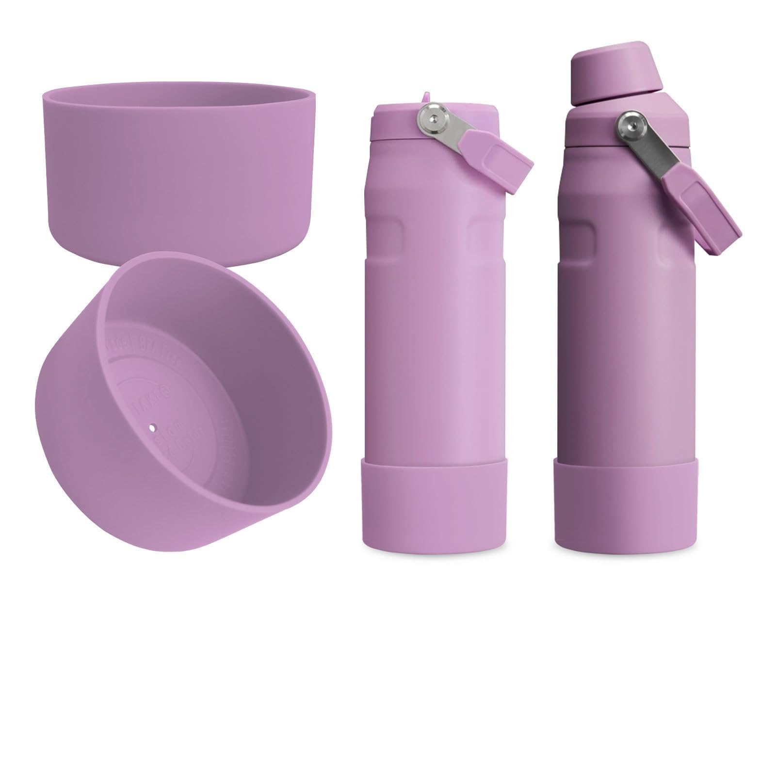 Kaitiaki 2PCS Silicone Boot for Stanley IceFlow 24 oz – Fits Flip Straw & Fast Flow Lid Bottles, Anti-Slip Bottom Sleeve, Protective Water Bottle Accessories, Scratch Resistant, BPA-Free (Lilac) — image 1