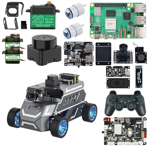 Image of Yahboom ROS2 Robot Car with Ackerman Steering Chassis, TOF LiDAR, AI Visual Recognition, Embodied Intelligence for Jetson Nano B01 4GB, Raspberry Pi 5, Jetson ORIN (Standard Ver with Pi5-8GB)