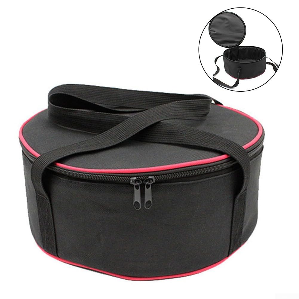 Borsa da campeggio in tessuto Oxford 600D per utensili da cucina, pentole, ciotole, attrezzatura da picnic, organizer da viaggio resistente con strato intermedio in spugna, nero, 28 x 13 cm