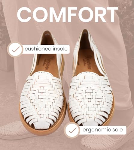 Image of Macarena Collection Womens Shoes Leather Sandals for Women | Huarache Handmade Mexican Sandals | Comfortable & Stylish Womens Sandals 4150