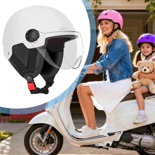 Casco eléctrico para scooter ajustable que absorbe impactos y bloquea el sol molesto en ruta 5