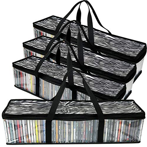 Evelots CD Storage Bag-New/Improved-Sturdy-Carrying Handles-Set/4-Total 192 CD's
