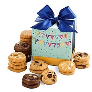 Mrs. Fields – Birthday Bulletin Mini Cookie Box, Assorted with 24 Nibblers Bite-Sized Cookies in our 5 Signature Cookie Flavors