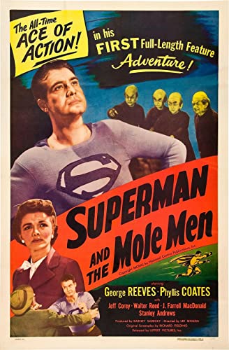 Superman Vs The Mole Men 3 R30455 A2 Poster on Canva - Canvas material flat, rolled, no frame...