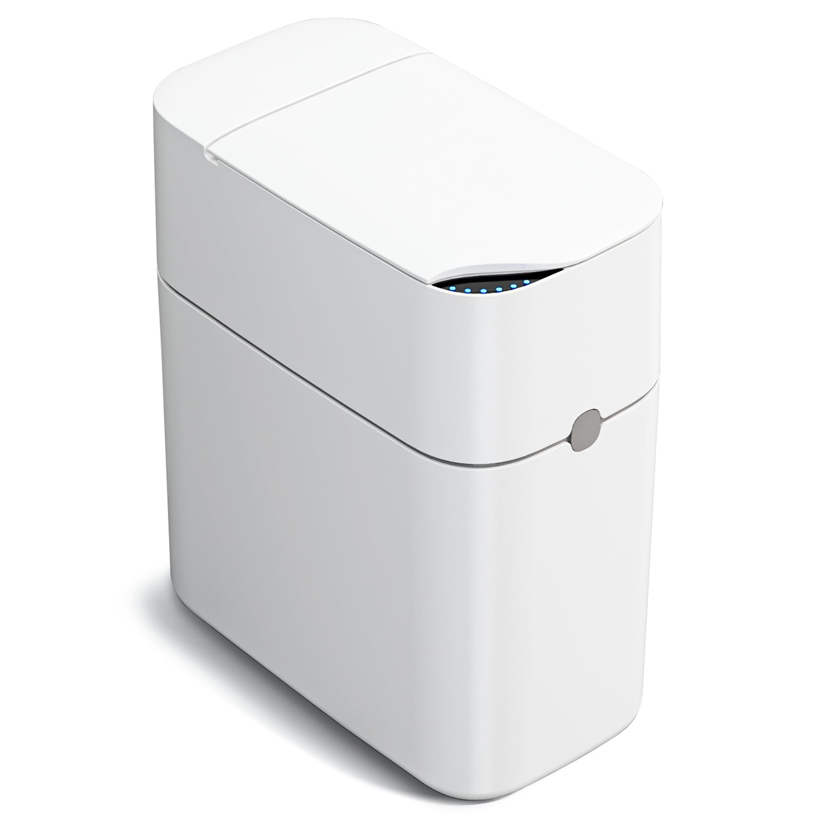 CTIME 2nd Gen Motion Sensor Bathroom Trash Can with Exhaust Fan for Automatic Bag Expanding - 3 Gallon Smart Slim Garbage Can (6" W x 11" L x 13" H)