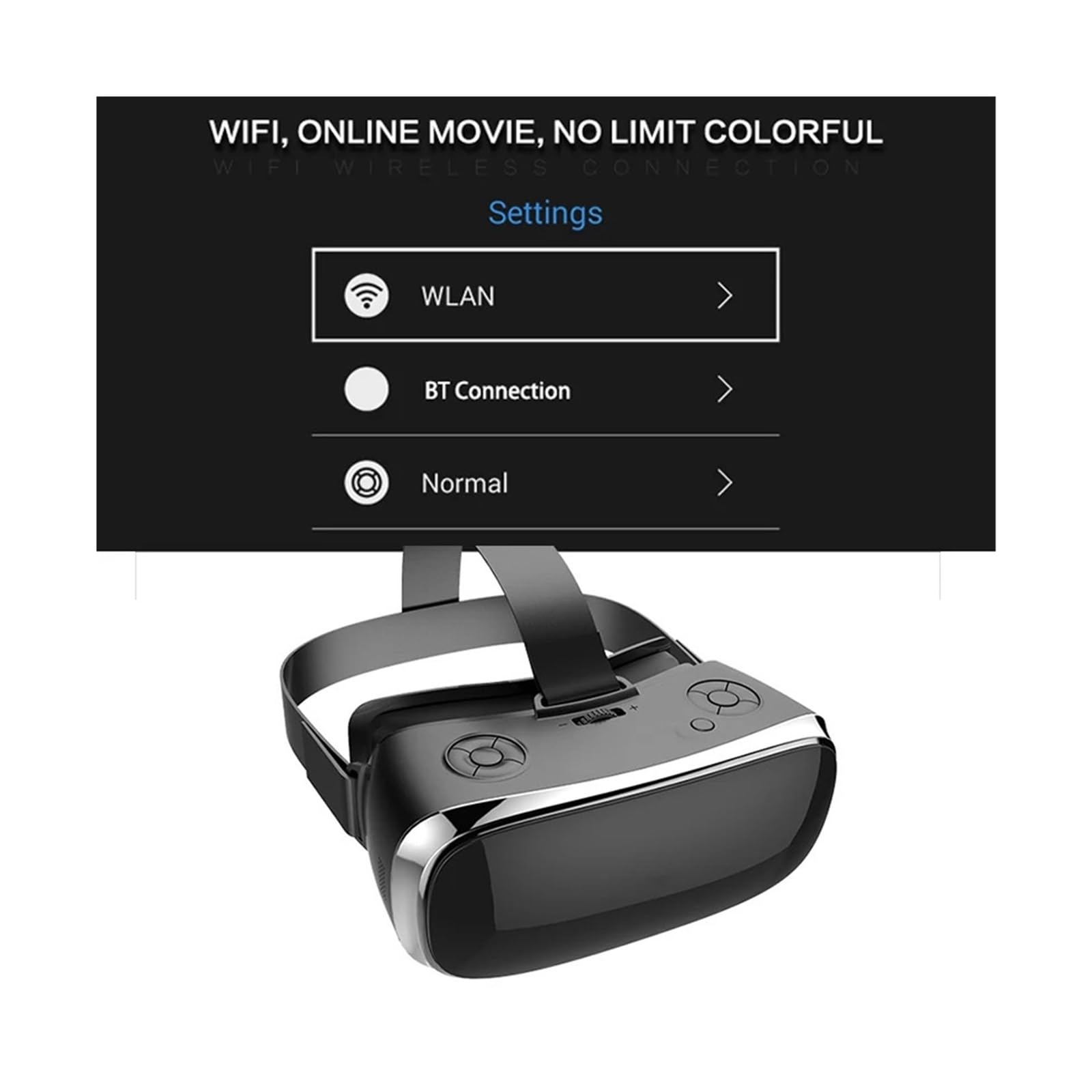 Gafas de Realidad Virtual V3 Todo en uno. Pantalla 2K de 5,5 Pulgadas, 3 GB/16 GB, procesador de Cuatro núcleos, Wi-Fi, batería de 4000 mAh. Compatibles con películas y Juegos 3D.(2K Black)