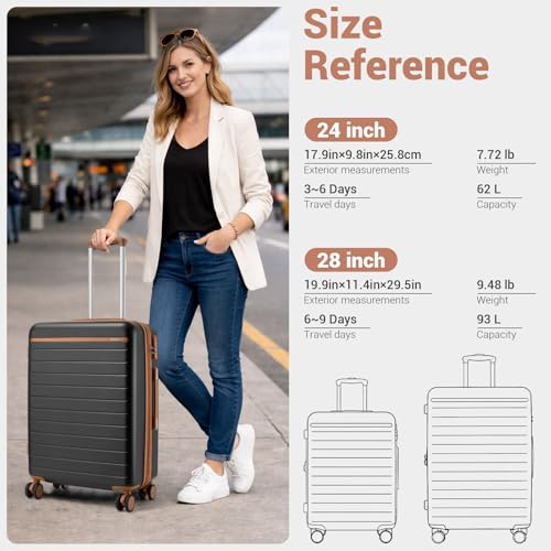 Kono 24 Inch ABS+PC Check-In Suitcase
