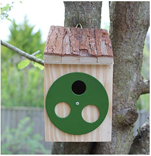 Greenkey Garden and Home Ltd Multi Hole Bird Box Caja para pájaros con múltiples Agujeros, Madera Cover