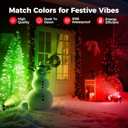 Image of L LOHAS LED Red Green Christmas Outdoor Spotlight 5W Landscape Light 2 Pack