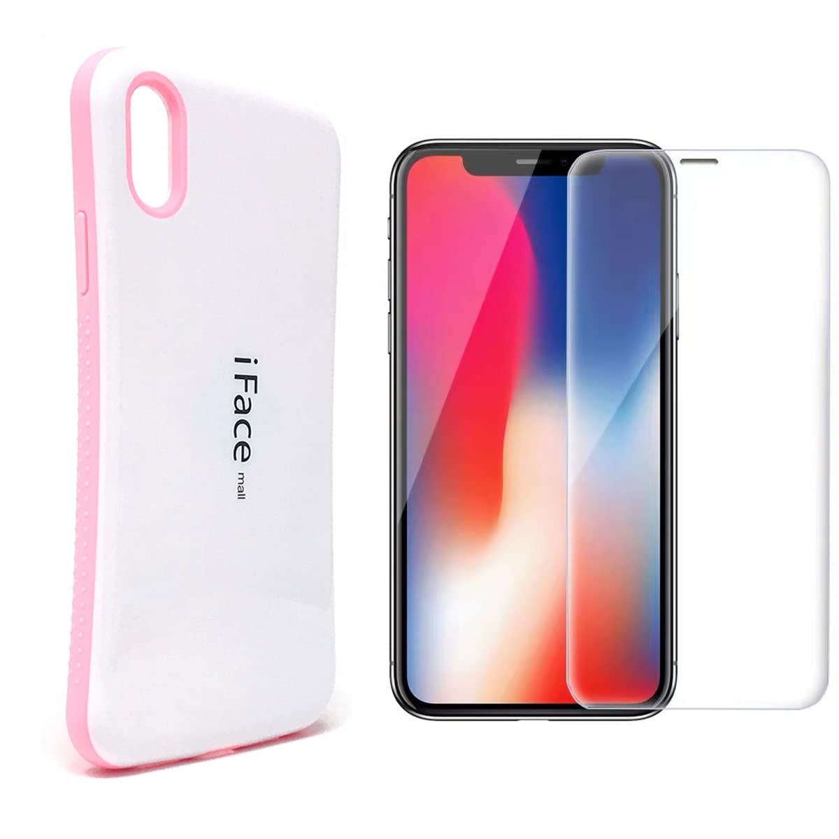 Amazon | 【ホワイト版 iFace mall iPhone XR ケース & 2.5D強化ガラス 