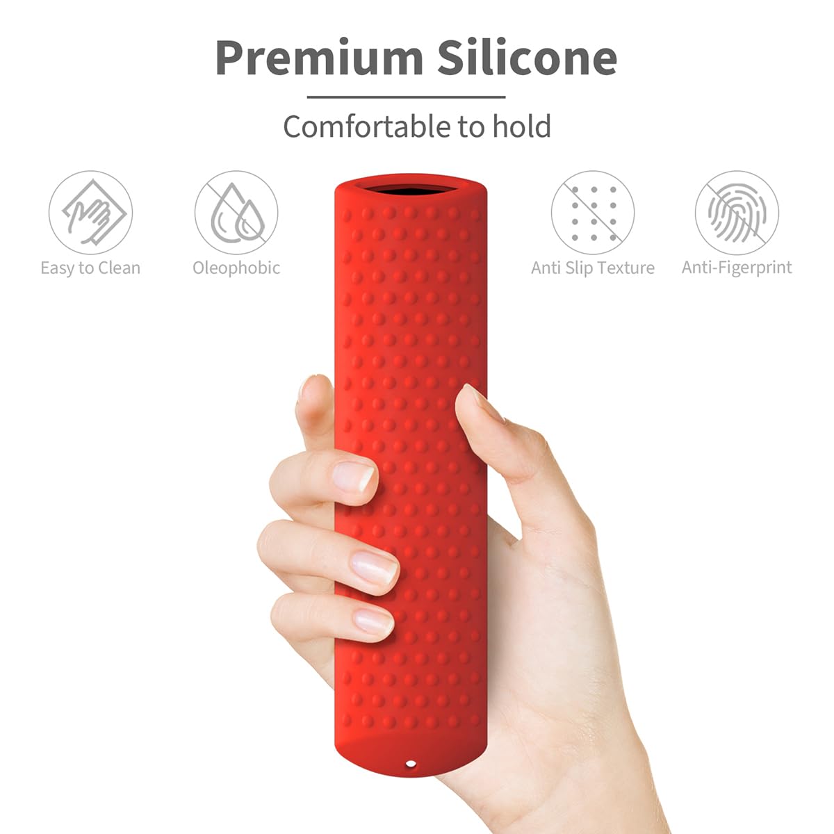 Funda de silicona de 6.2 pulgadas compatible con Fire TV Stick 4K Max Toshiba/Insignia Smart TV Remote Voice Remote (incluye Insignia Smart TVs/Toshiba FireTV con 6 botones de acceso directo) (rojo)