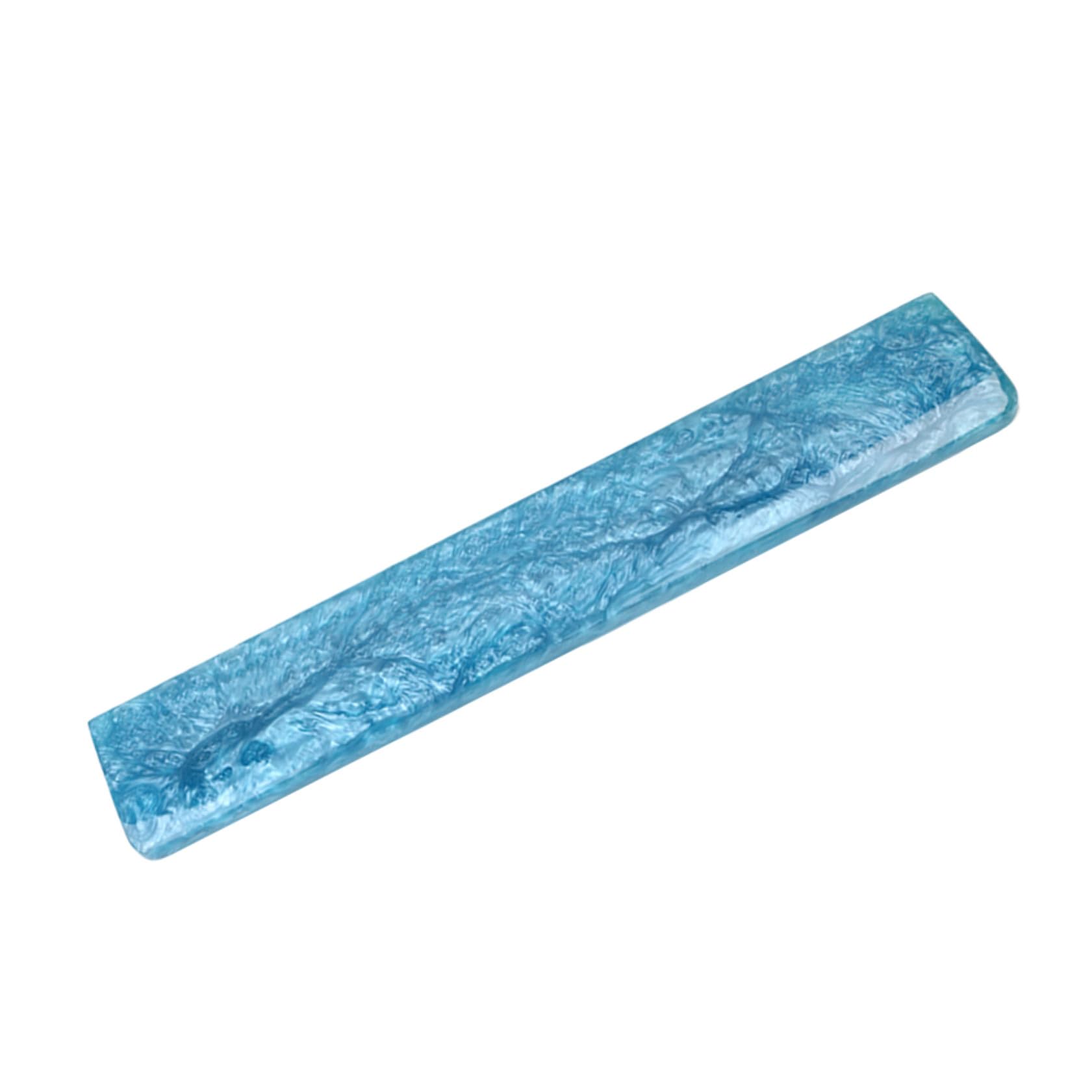Lurrose Cuscino Poggiapolsi Blu in Resina Epossidica, Supporto Ergonomico per Tastiera Meccanica, Comfort e Sollievo dal Dolore per Ufficio e Gaming