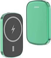 Vista 1 de Banco de energía portátil inalámbrico magnético, imán fuerte para iPhone 12/13/Mini/Pro/Pro Max (5000 mAh, verde)