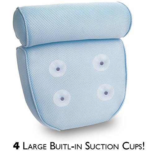 Kleeger Non Slip Home Spa Bath Pillow With Back And Neck Support. Waterproof, With Built In Suction Cups, Extra Padding For Ultimate Relaxation Experience
