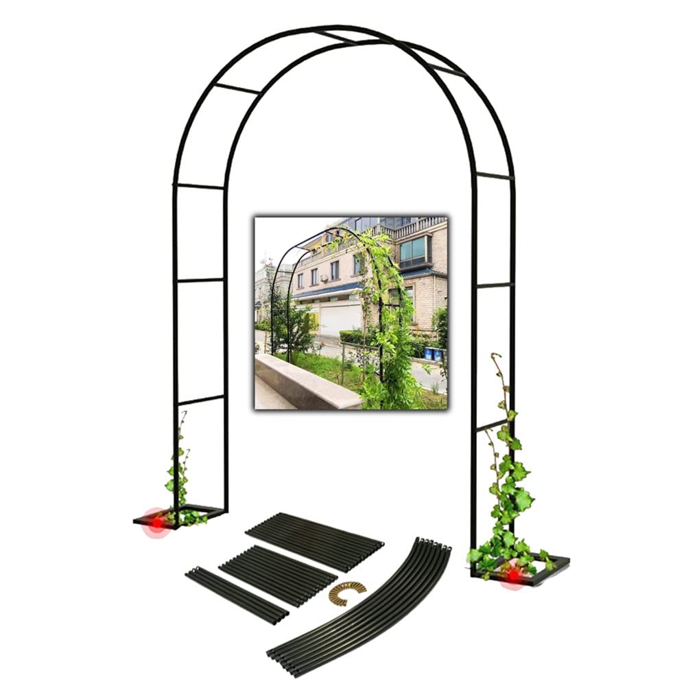 Buy 1.2m 1.4m 1.8m Black Metal Garden Arch, Heavy Duty Rose Arches, Wedding Pergola Arbor, Easy