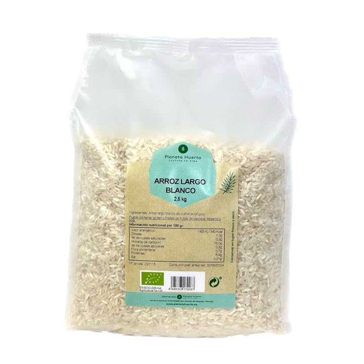 PLANETA HUERTO | Arroz Largo Blanco ECO 2,5kg – Granos Sueltos y Textura Ligera