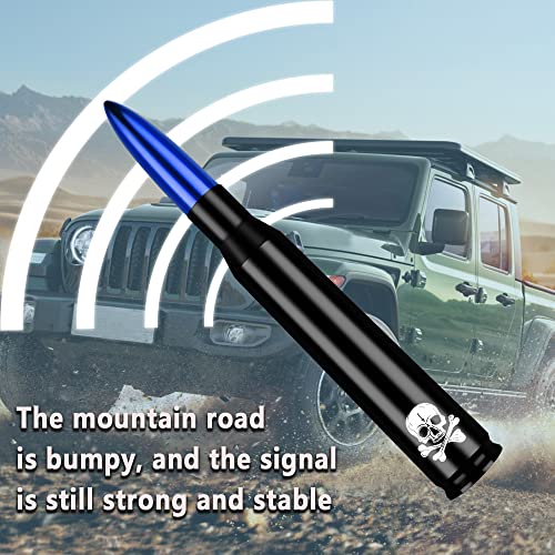 Car Truck Bullet Antenna[New Upgrade Cool Combination]Luminous Sport Car Valve Stem Caps,Car Exterior Decoration Accessories Car Antenna Topper Replacement For Ford F150 F250 Dodge Ram Gm Chevy (Blue) #TOP2