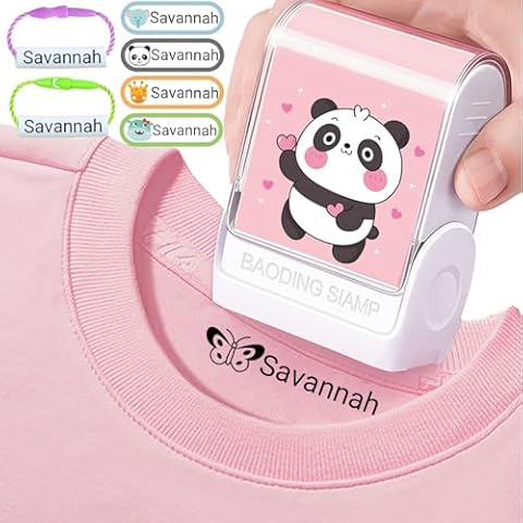 Name Stamp Clothing Kids,The Name Stamp for Clothes，Cartoon Pattern Style Name Stamp,Custom Name Stamp，6 Sticker Patterns and 36 Cartoon Patterns Cover
