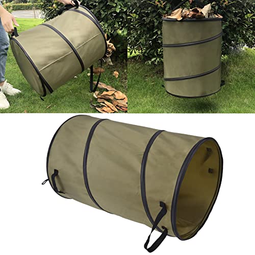 Collapsible 30 Gallon Garden Waste Bags Pop Up Bucket Reusable Yard Leaf Bag Holder with Heavy Duty Hardshell Bottom Ideal for Camping Recycling and More - Image 3