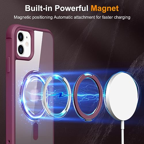 Image of Compatible with iPhone 11 Case with Stand 6.1 inch,Wine Red