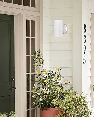 Image of Ken & Ricky Modern Aluminum Outdoor Wall Sconce Lights,Cylinder,White,2 PK