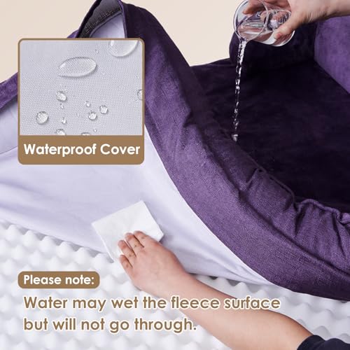 Image of EHEYCIGA Orthopedic Dog Bed for Small and Medium Dogs, Waterproof Memory Foam With Sides, Non-Slip Bottom, Egg-Crate Foam, Washable Removable Cover, Purple