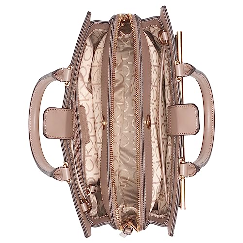 Image of Calvin Klein Womens Astrid Triple Compartment Organizational Satchel