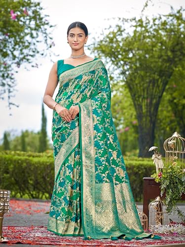 MANOHARI green banarasi silk saree – image 2