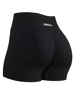 AUROLA Influence Workout Shorts for Women,2.5 3.5 4.5 5.5 6.5 No Roll Up Squat Proof Scrunch Seamless Compression Gym Short