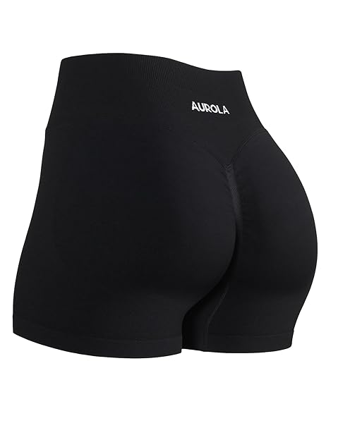 AUROLA Influence Workout Shorts for Women,2.5 3.5 4.5 5.5 6.5 No Roll Up Squat Proof Scrunch Seamless Compression Gym Short